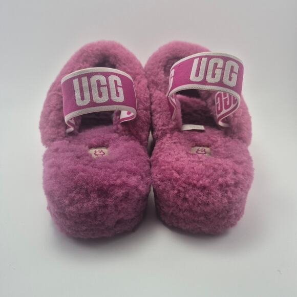 UGG "Fluff Yeah" Fuchsia Pink Womens Slides/Slippers Size 9 - Picture 4 of 12